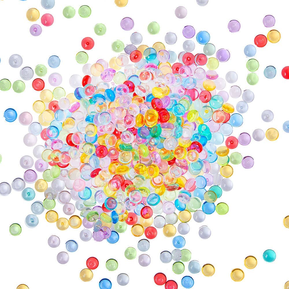 Rainbow Colours Acrylic Dew Drop Gems (Per pack) 7 assorted colour - Yellow, Purple, Blue, Ruby, Green, Clear & Aqua
