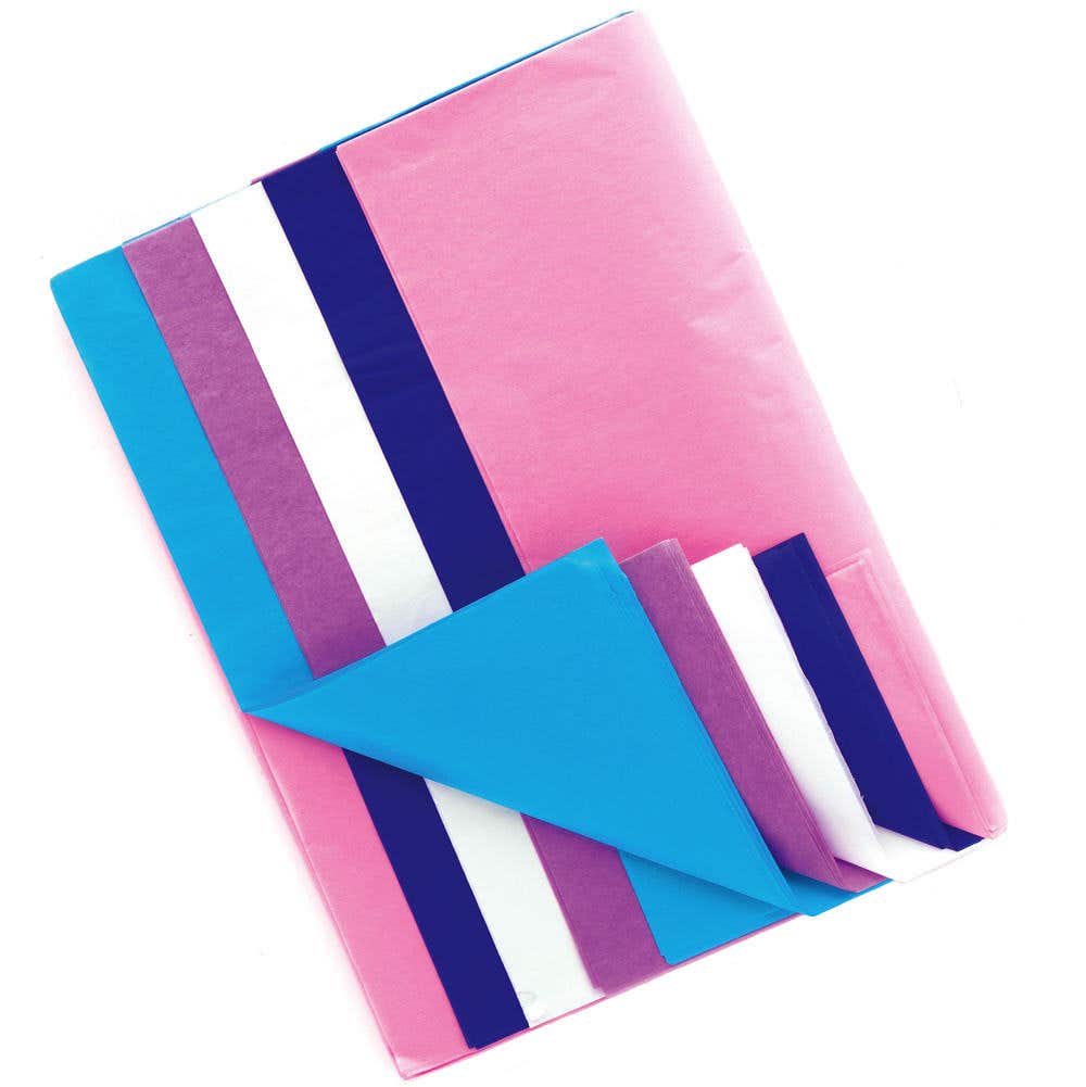 Winter Tissue Paper Value Pack (Pack of 25) Christmas Crafts 5 assorted colours - White, Blue, Dark Blue, Pink & Violet