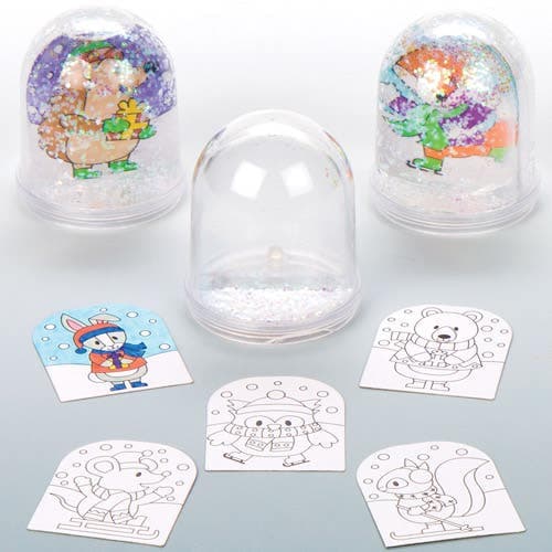 Winter Woodland Colour-in Snow Globes (Box of 4) Christmas Crafts