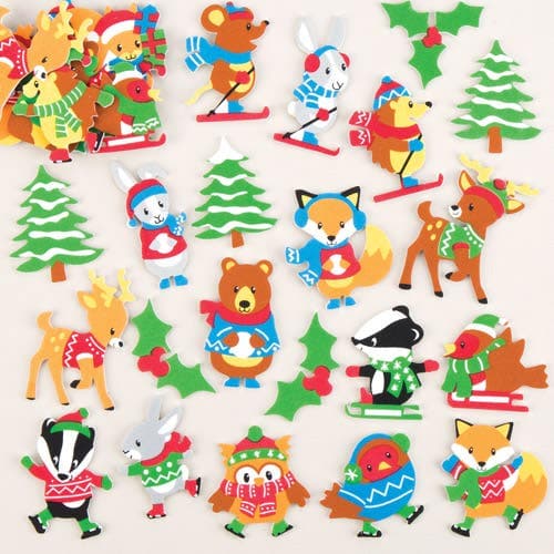 Winter Woodland Foam Stickers (Pack of 120) Christmas Craft Supplies