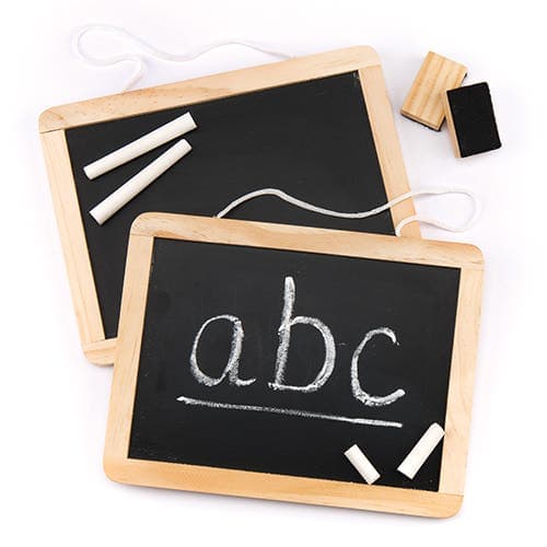 Wooden Chalk Board Sets (Pack of 2) 3 White Chalks & Eraser Also Included, Double Sided, Size 21cm x 16cm