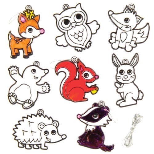 Woodland Animal Suncatchers (Pack of 8) Decoration Craft Kits Made of acrylic